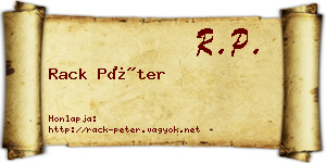 Rack Péter névjegykártya